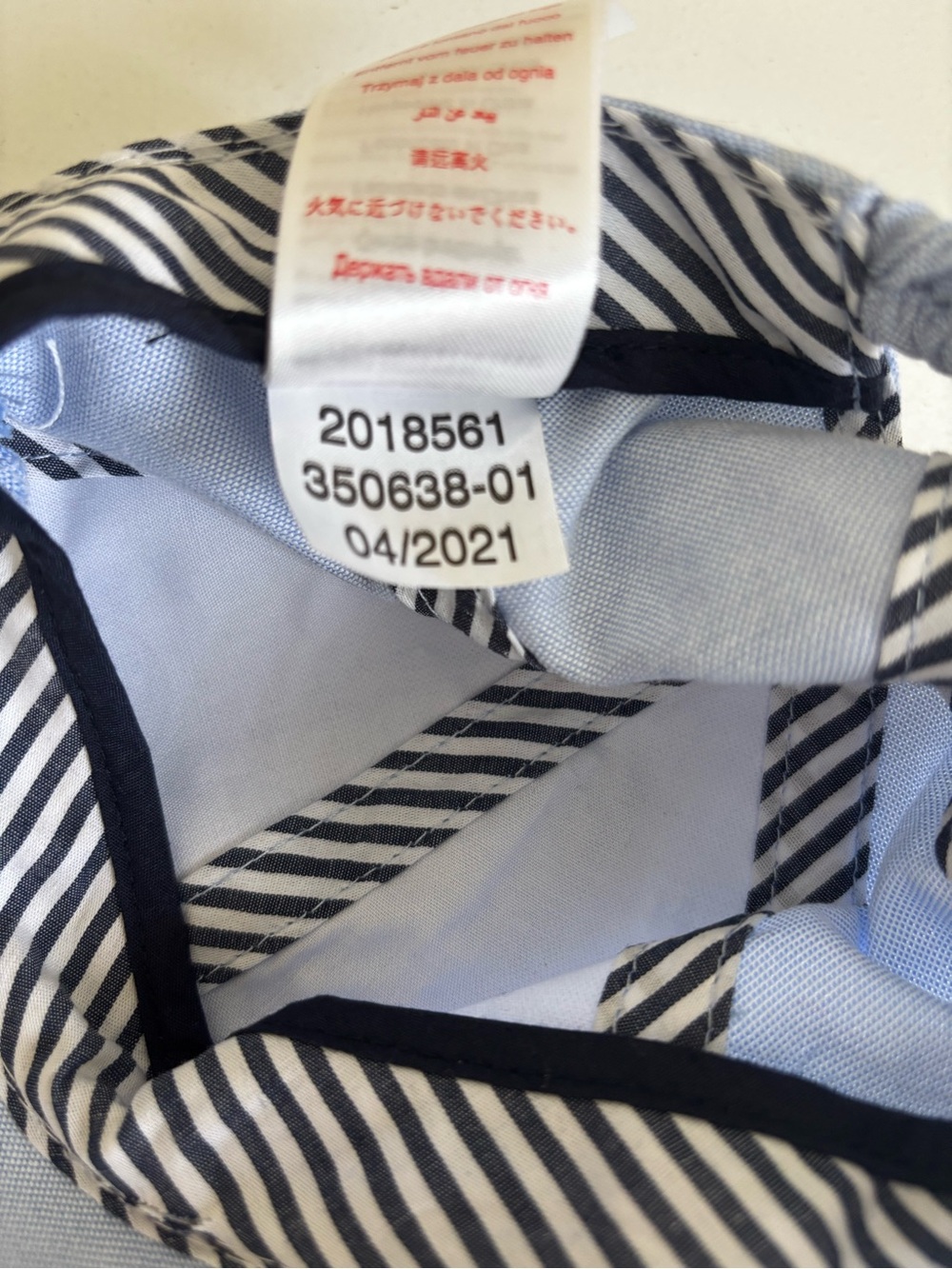 Jacadi l’esprit Baby Oxford ball cap - Blue/White 12M/47cm - NWT - Picture 9 of 11
